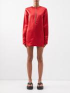 Sa Su Phi - Valentina Keyhole-front Silk-duchesse Mini Dress - Womens - Red