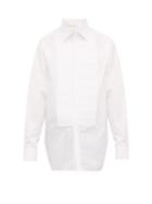 Matchesfashion.com Bottega Veneta - Ribbed Bib Cotton Poplin Dinner Shirt - Mens - White