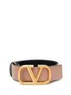 Matchesfashion.com Valentino - Go Logo Reversible Leather Belt - Womens - Black