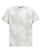 Matchesfashion.com Amiri - Shotgun Bleached Striped Cotton T Shirt - Mens - Grey