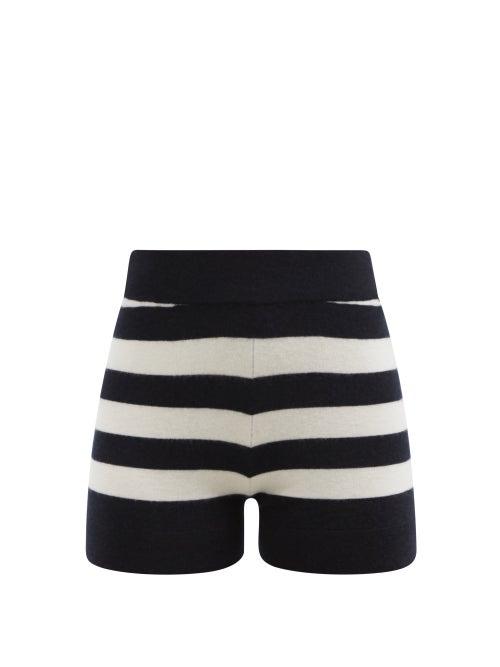 Extreme Cashmere - No.179 Very Striped Stretch-cashmere Shorts - Womens - Navy White
