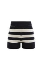 Extreme Cashmere - No.179 Very Striped Stretch-cashmere Shorts - Womens - Navy White