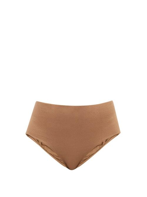 Matteau - The High Waist Crinkle Bikini Briefs - Womens - Camel