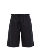 Matchesfashion.com Bottega Veneta - Drawstring Waist Cotton Blend Shorts - Mens - Black