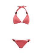 Matchesfashion.com Adriana Degreas - Halterneck Triangle Bikini - Womens - Pink