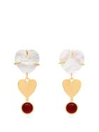 Matchesfashion.com Lizzie Fortunato - Ace Of Hearts Mother Of Pearl Earrings - Womens - Pearl