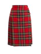 Molly Goddard - Aria Tartan-wool Midi Kilt Skirt - Womens - Red Multi