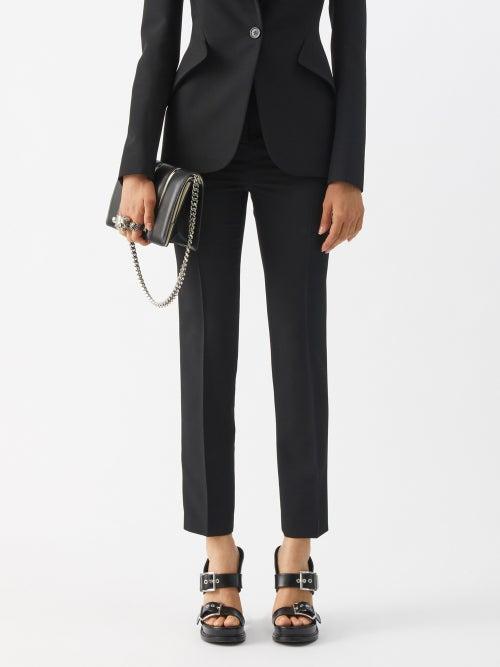 Alexander Mcqueen - High-rise Crepe Suit Trousers - Womens - Black