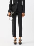 Alexander Mcqueen - High-rise Crepe Suit Trousers - Womens - Black
