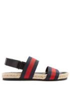 Matchesfashion.com Gucci - Web Stripe Sandals - Mens - Blue Multi
