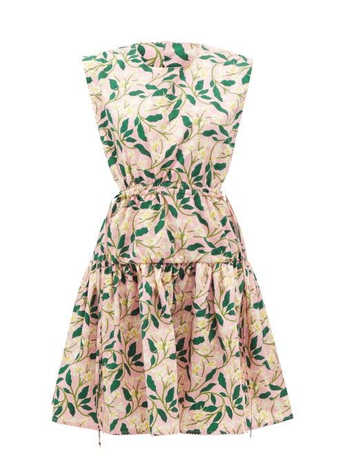 Agua By Agua Bendita - Sucre Floral-print Cotton-poplin Mini Dress - Womens - Pink Print