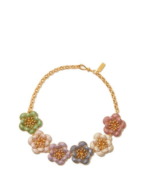 Ladies Jewellery Begum Khan - Carnation Crystal And 24kt Gold-plated Choker - Womens - Multi