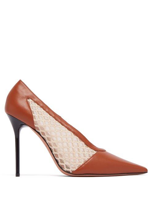 Matchesfashion.com Altuzarra - Peppino Leather & Mesh Pumps - Womens - Tan White