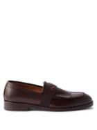 Armando Cabral - Bissau Woven-panel Leather Loafers - Mens - Brown