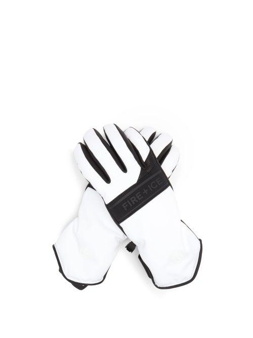 Matchesfashion.com Bogner Fire+ice - Ilona Shell And Leather Ski Gloves - Womens - White Black