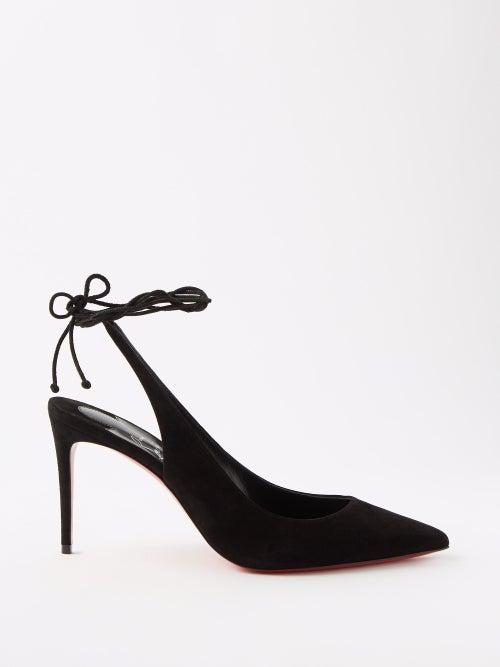 Christian Louboutin - Kate 85 Suede Slingback Pumps - Womens - Black