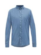 Matchesfashion.com Sunspel - Patch Pocket Cotton Twill Shirt - Mens - Blue