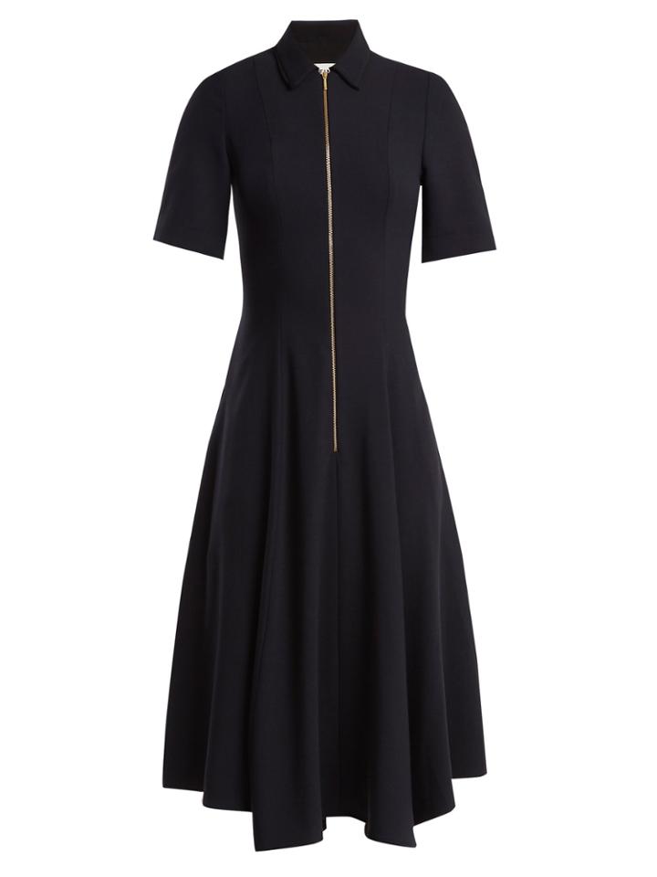 Cefinn Point-collar Zip-up Jersey Dress