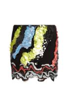 Versace Sequin-embellished Silk-cady Skirt