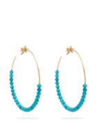 Diane Kordas Diamond, Turquoise & Rose-gold Hoop Earrings
