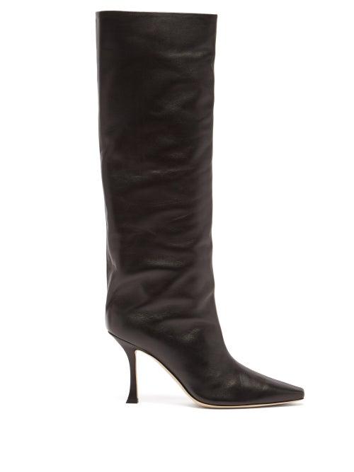Jimmy Choo - Chad 90 Leather Knee-high Boots - Womens - Black