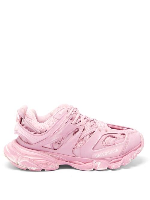 Balenciaga - Track Panelled Faux-leather Trainers - Womens - Pink