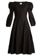 Matchesfashion.com Khaite - Edwina Bodice Cotton Dress - Womens - Black