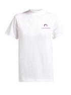 Matchesfashion.com Marine Serre - Logo Embroidered Cotton T Shirt - Womens - White Multi