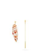Matchesfashion.com Marine Serre - Mismatched Shell And Chain Earrings - Womens - Gold Multi