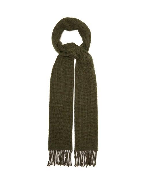 Matchesfashion.com Raey - Mesh Wool Blend Scarf - Mens - Khaki