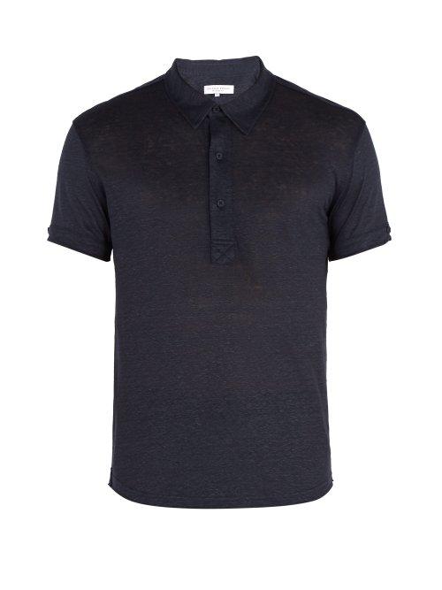 Matchesfashion.com Orlebar Brown - Sebastian Linen Polo Shirt - Mens - Navy