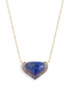 Matchesfashion.com Noor Fares - Vishuada 18kt Gold, Quartz & Diamond Necklace - Womens - Blue