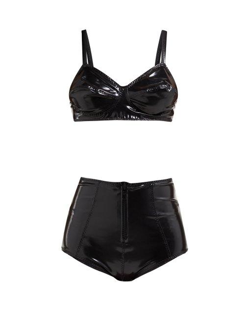 Matchesfashion.com Lisa Marie Fernandez - Goldwyn Conical Pvc Bikini - Womens - Black
