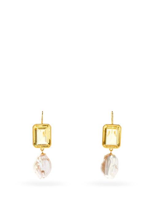 Matchesfashion.com Lizzie Fortunato - Aegean Gold-plated Drop Earrings - Womens - Yellow
