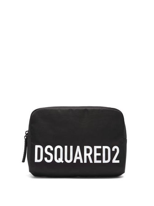 Matchesfashion.com Dsquared2 - Logo-print Satin-shell Belt Bag - Mens - Black