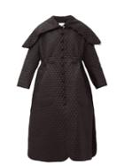 Matchesfashion.com Noir Kei Ninomiya - Exaggerated-collar Matelass Coat - Womens - Black