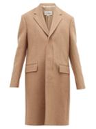 Matchesfashion.com Maison Margiela - Laser Cut Placket Wool Twill Overcoat - Mens - Camel