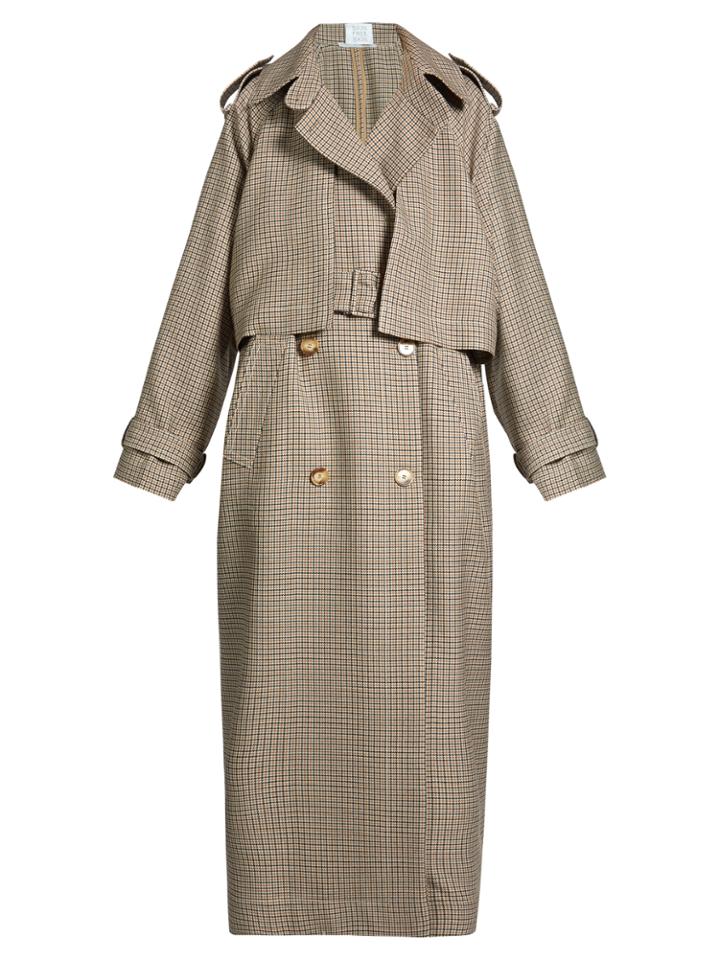 Stella Mccartney Cecile Oversized Checked Trench Coat