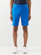 J.lindeberg - Eloy Pleated Recycled-blend Twill Shorts - Mens - Blue
