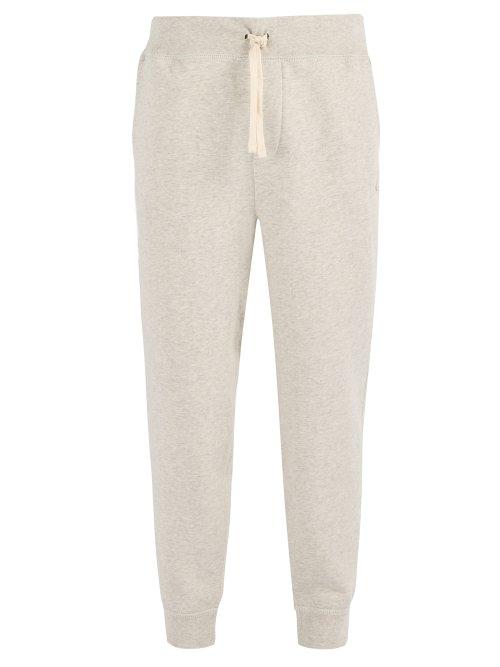 Matchesfashion.com Polo Ralph Lauren - Logo Embroidered Varsity Jersey Track Pants - Mens - Grey