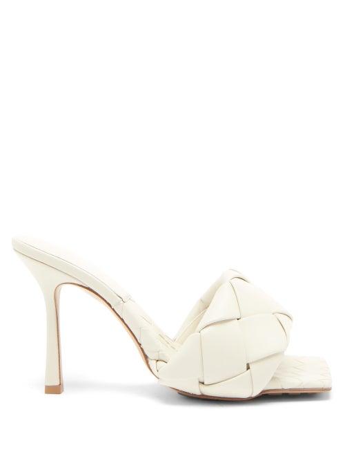 Matchesfashion.com Bottega Veneta - Bv Lido Intrecciato-woven Leather Sandals - Womens - White