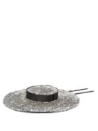Matchesfashion.com Harris Reed - Wide Brim Sequinned Hat - Womens - Silver
