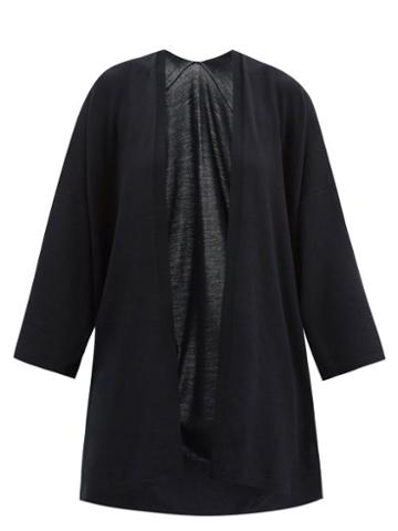 Matchesfashion.com Wolford - Aurora Longline Wide-sleeve Wool Cardigan - Womens - Black