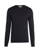 Matchesfashion.com Valentino - Crew Neck Wool Sweater - Mens - Navy