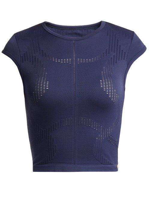 Matchesfashion.com Pepper & Mayne - Saskia Woven Cap Sleeve Top - Womens - Navy
