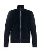 Matchesfashion.com Dunhill - Zip Through Merino Wool Corduroy Sweater - Mens - Blue