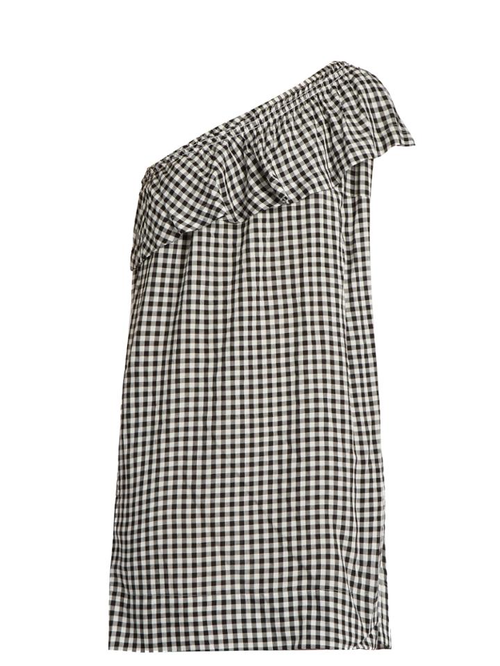 Velvet By Graham & Spencer Virgie One-shoulder Gingham Dress
