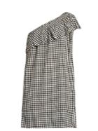 Velvet By Graham & Spencer Virgie One-shoulder Gingham Dress