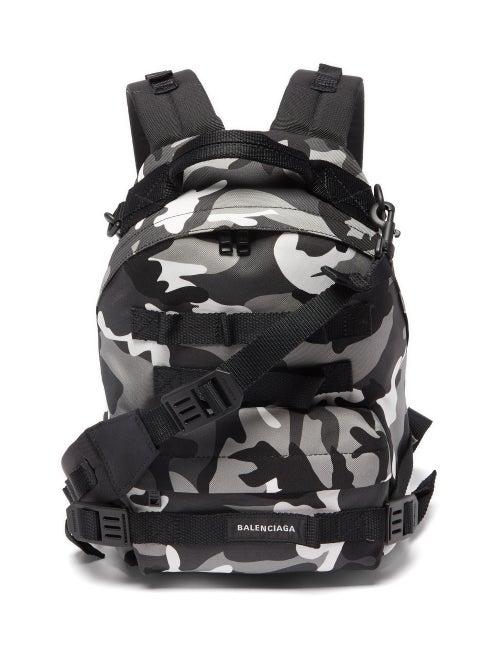 Balenciaga - Camouflage-print Backpack - Mens - Black Multi