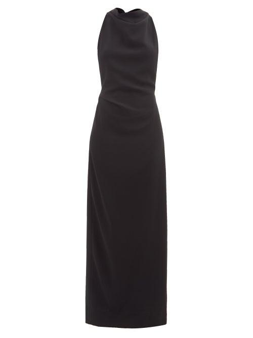 Proenza Schouler - Racer-back Crepe Maxi Dress - Womens - Black
